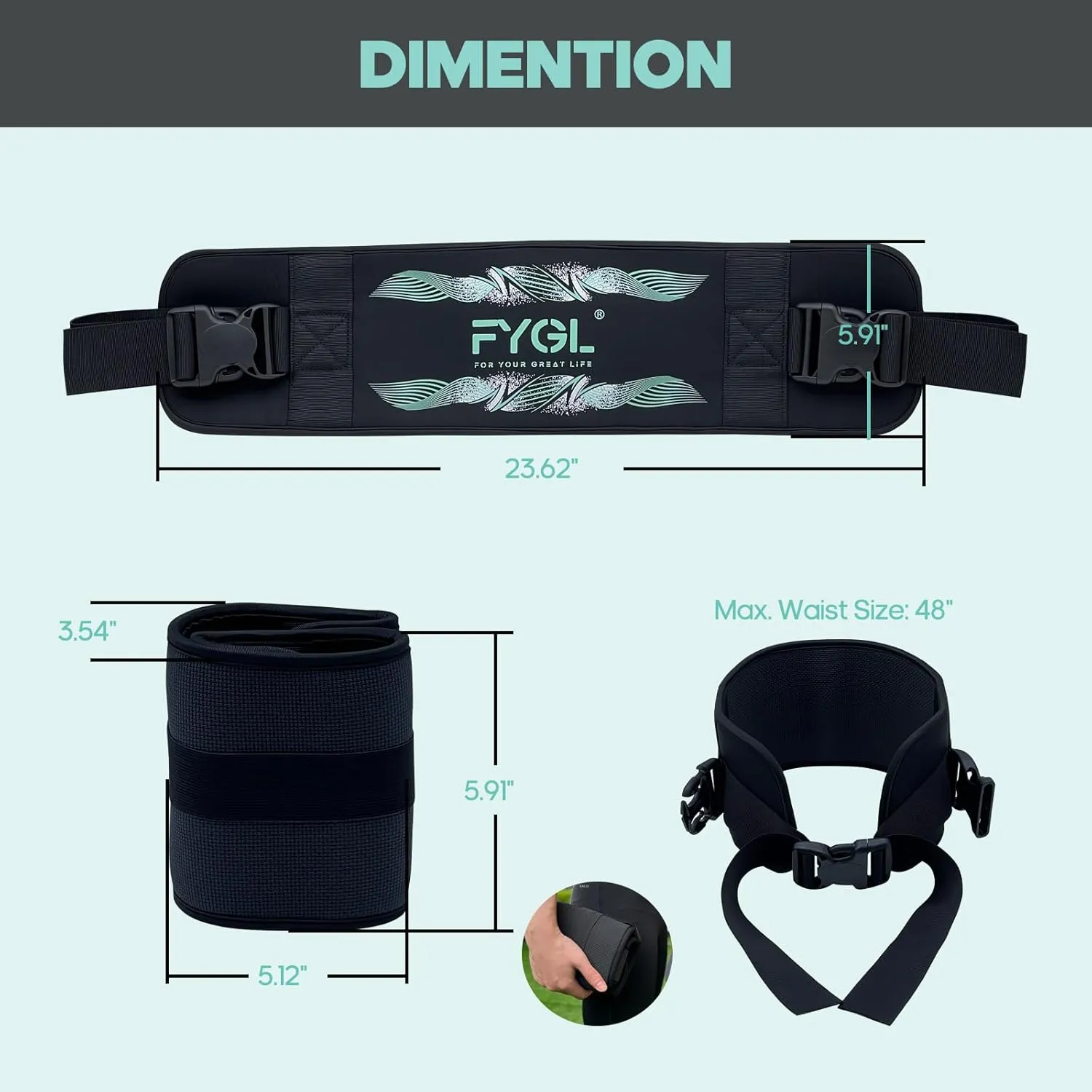 Hip-Thrust-Belt, Foldable Design, Slip-Resistant Padding, Supports 300 lbs, Ideal for Glutes Training with Dumbbells, Kettlebells & Plates, Great for Gym & Home Hip Thrust Workouts