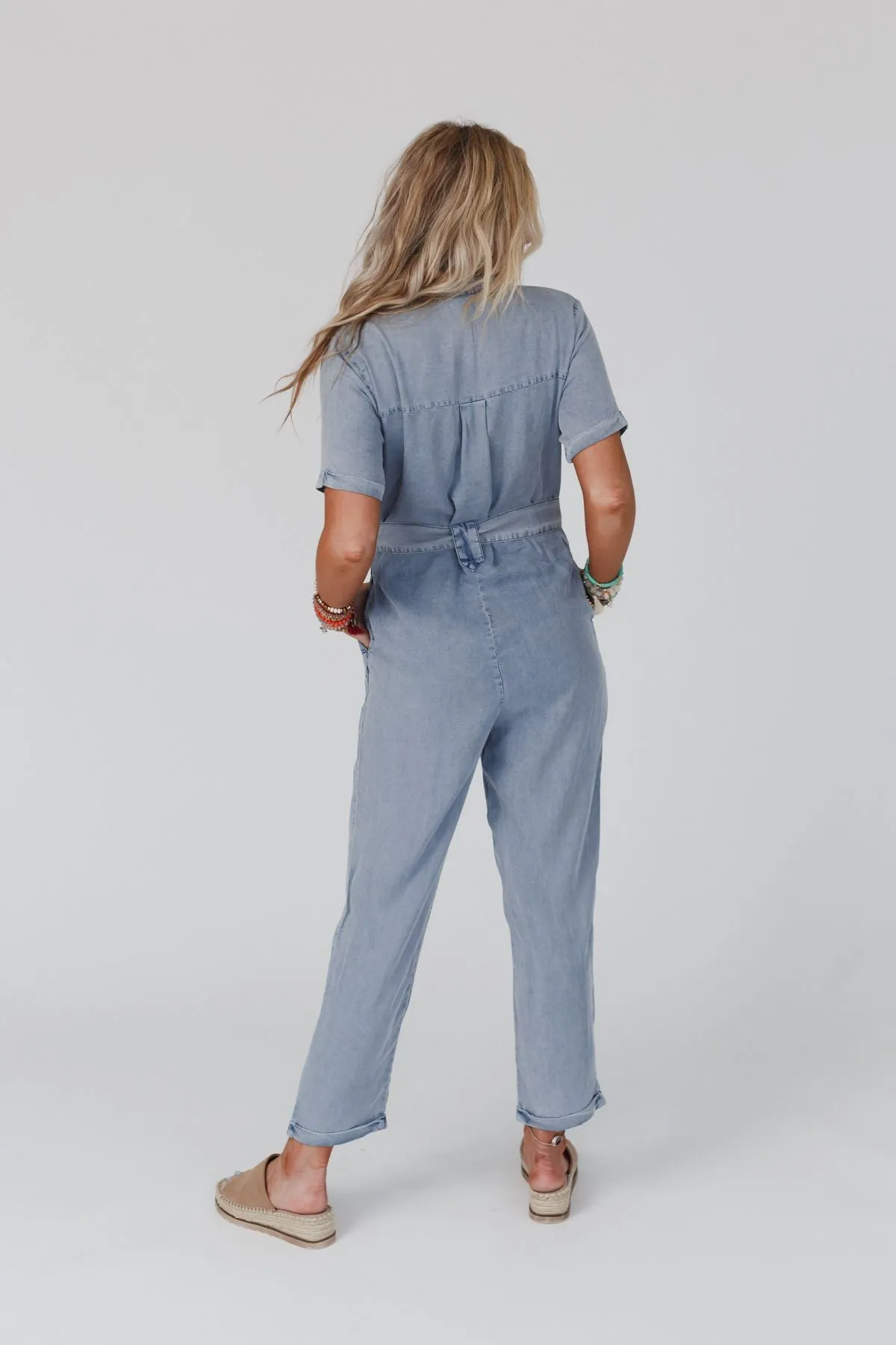 Hit The Hills Denim Jumpsuit - Denim
