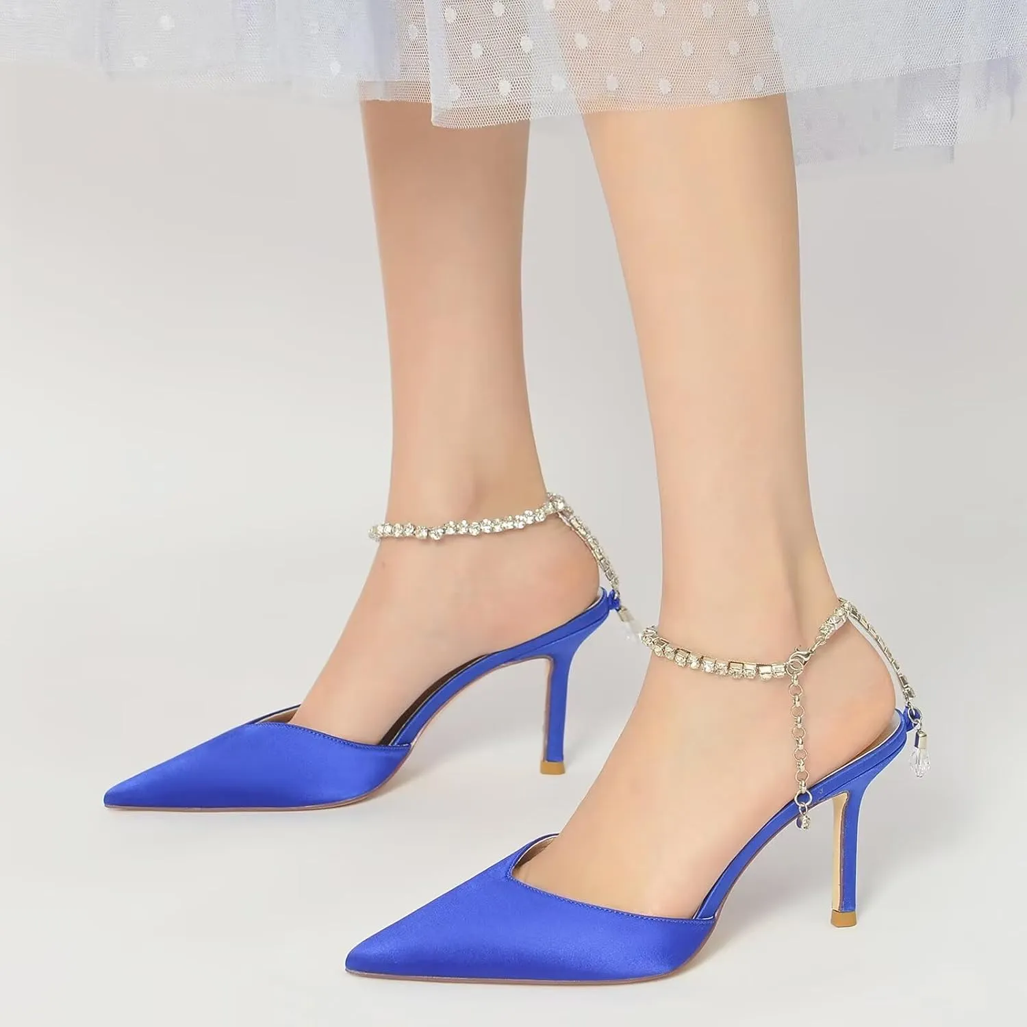 HNVAVQ Pumps Pointed Toe High Heels for Women Sexy Stiletto Heels Closed Toe Slip On Pumps Office Party Prom Dress Wedding Shoes