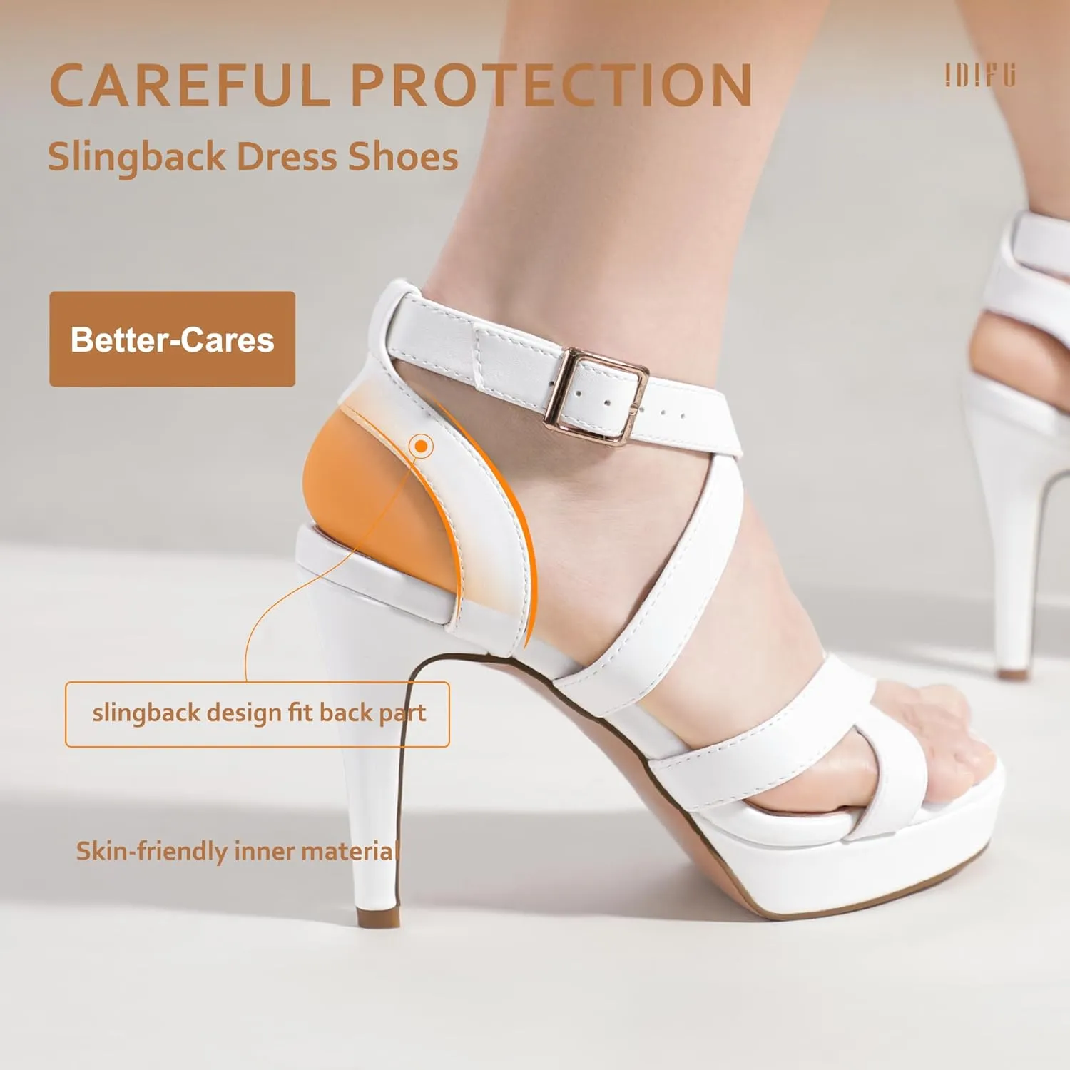 IDIFU Women's Dress Platform High Heels Strappy Heeled Sandals Open Toe Ankle Strap Shoes for Women Wedding Bridal Homecoming