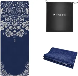 IEADEN Travel Yoga Mat - Foldable & Lightweight, Eco-Friendly Yoga Mat with Carrying Bag | Non-Slip & Absorbent Suede Mat, Ideal for Yoga, Pilates, Hot Yoga, Workout - 72"L x 26"W x 1.5mm Thick