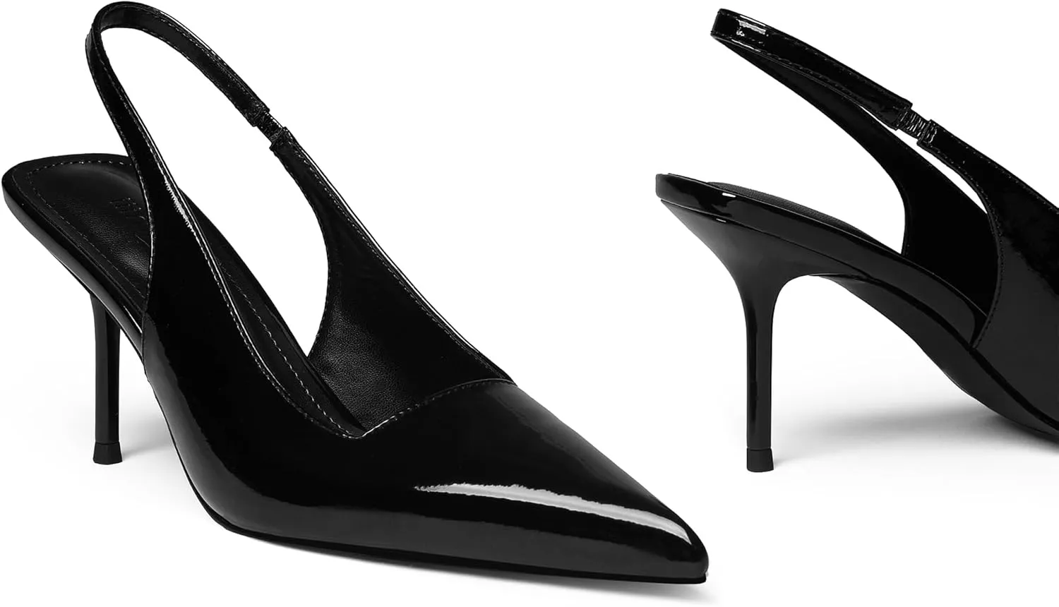 iiimmu Minimalist Heels for Women 3.5 Inch Stiletto Slingback Pumps, Faux Patent