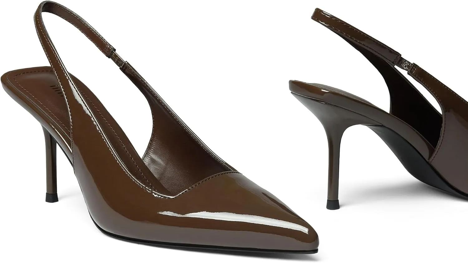 iiimmu Minimalist Heels for Women 3.5 Inch Stiletto Slingback Pumps, Faux Patent