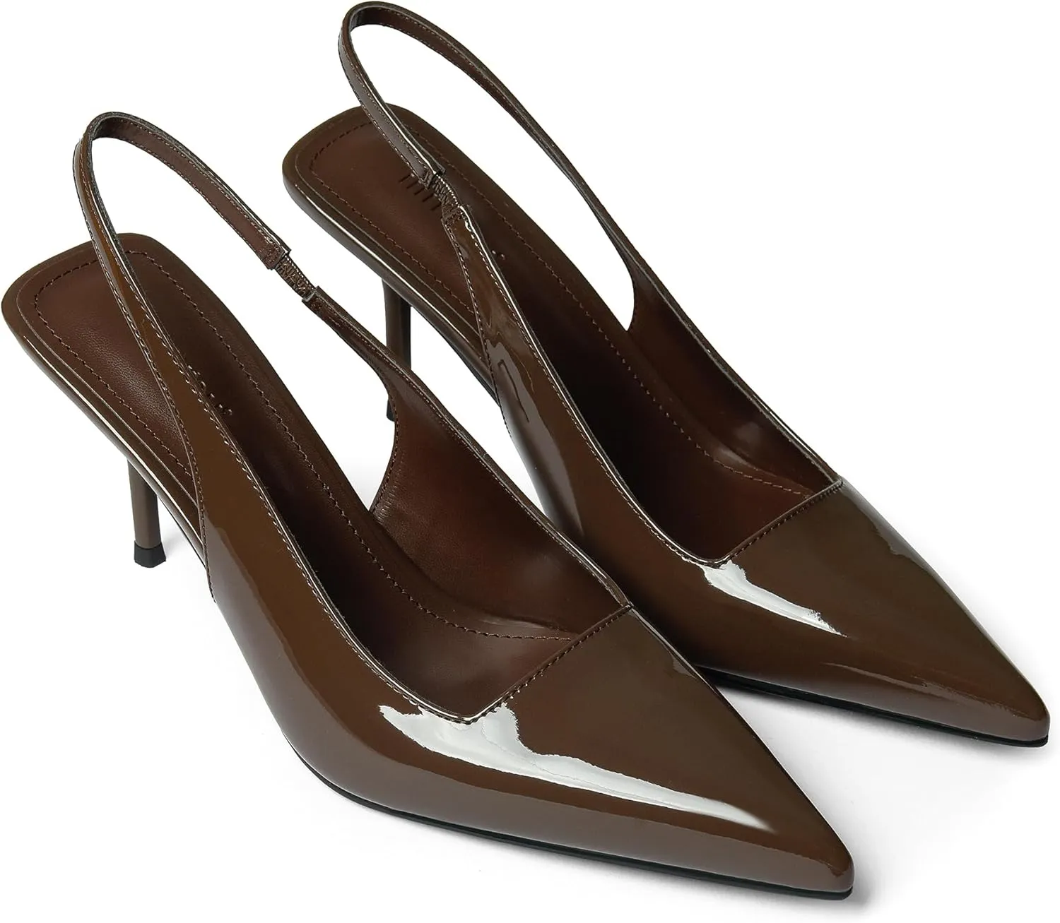iiimmu Minimalist Heels for Women 3.5 Inch Stiletto Slingback Pumps, Faux Patent