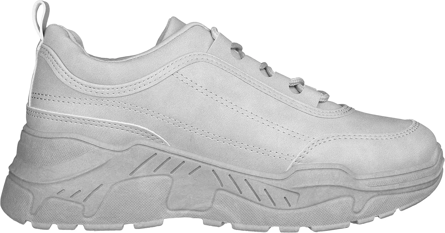 ILLUDE Women's Chunky Platform Sneakers Lace-Up Walking Shoes Fashion Chunky Sneakers Causal Dad Shoes