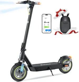 isinwheel Electric Scooter Adults, 38/32 Miles Range & 28/21 MPH Powered by 1000/800W Motor, 10" Pneumatic Tires, Folding E Scooter for Adults with Turn Signals and Dual Braking System