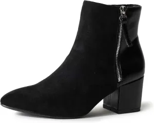 J. Adams Zuma Ankle Bootie – Closed Pointed Toe Low Block Heel Zip Up Boot