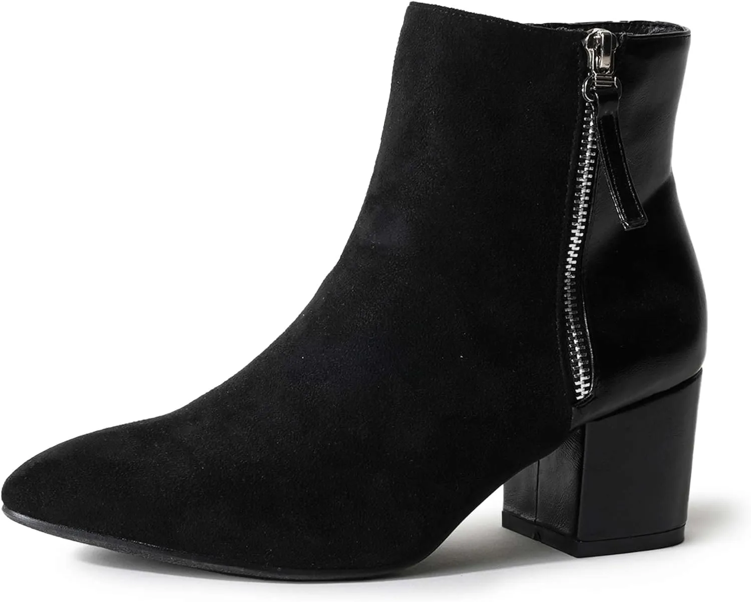 J. Adams Zuma Ankle Bootie – Closed Pointed Toe Low Block Heel Zip Up Boot