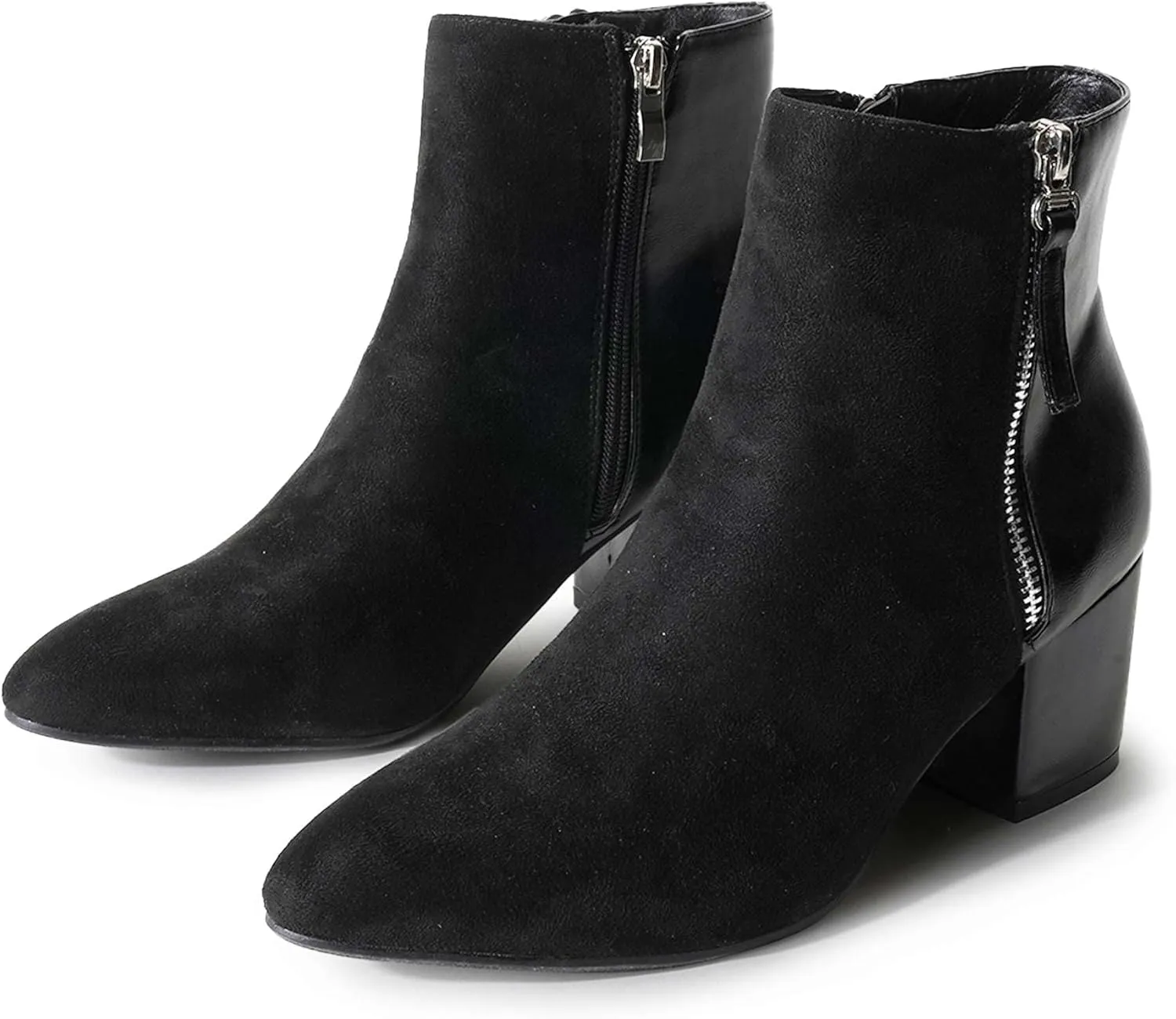 J. Adams Zuma Ankle Bootie – Closed Pointed Toe Low Block Heel Zip Up Boot