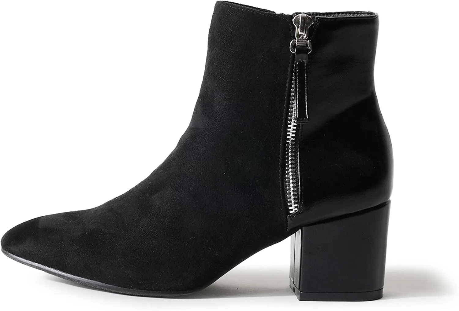 J. Adams Zuma Ankle Bootie – Closed Pointed Toe Low Block Heel Zip Up Boot