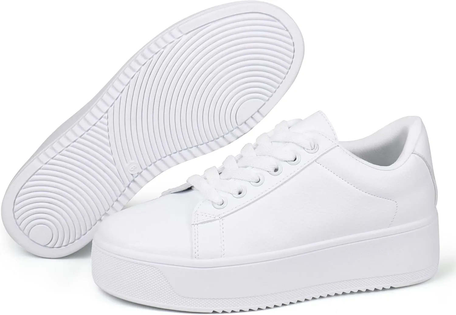 JABASIC Women Fashion Sneakers Low-top Lace-Up Stylish Walking Shoes Comfort Platform Sneakers