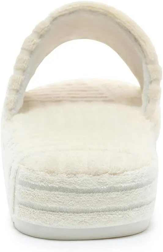 Jakcuz Womens Terry Towelling Slides Sandals Girls ladies Fashion Slip On House Shoes Slippers Platform Open Toe Multicolor Cute