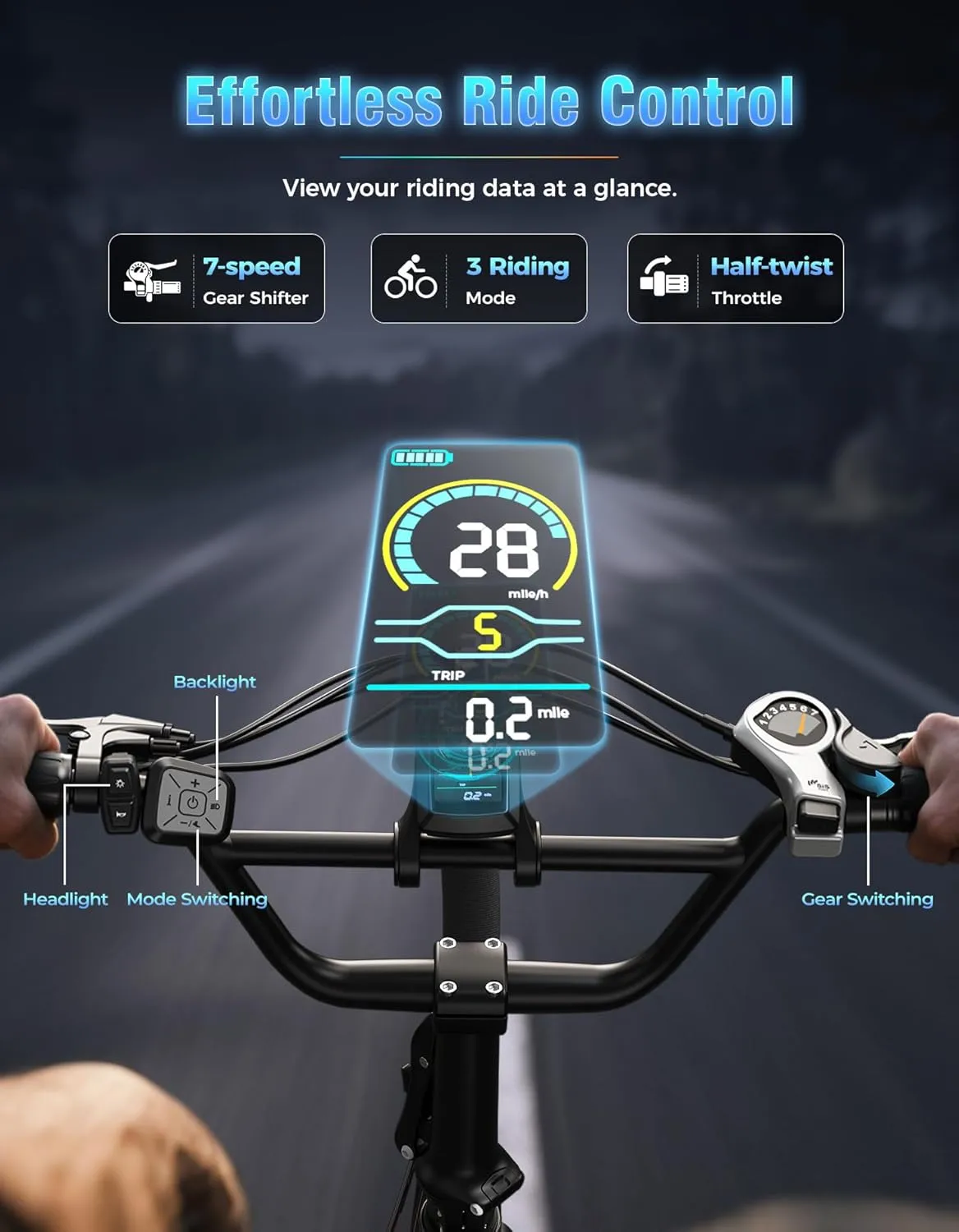 Jasion EB7 2.0 Electric Bike for Adults, 1200W Peak Motor 28MPH Max Speed Folding Ebike, 48V 10AH Removable Battery, 20" Fat Tire with Dual Suspension, 7-Speed Electric Bicycles, UL Certifiled