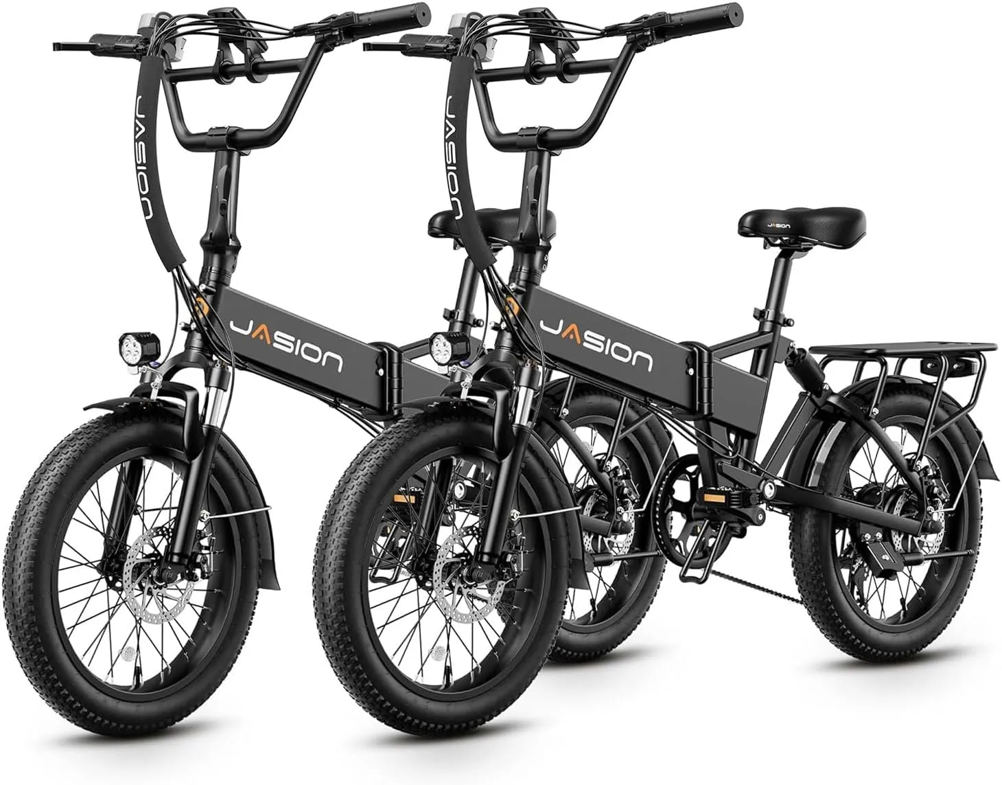 Jasion EB7 2.0 Electric Bike for Adults, 1200W Peak Motor 28MPH Max Speed Folding Ebike, 48V 10AH Removable Battery, 20" Fat Tire with Dual Suspension, 7-Speed Electric Bicycles, UL Certifiled