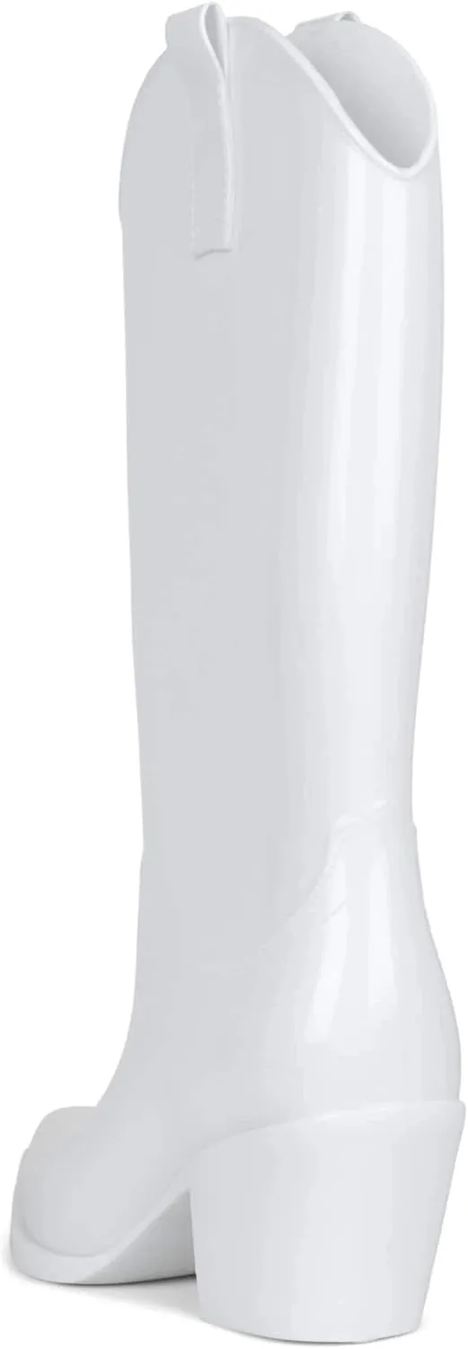 Jeffrey Campbell THUNDRSTRM Rain Boots Brown Shiny