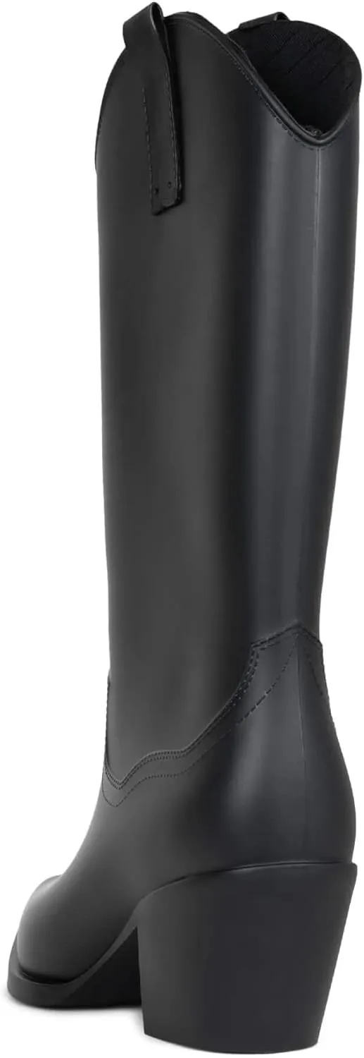 Jeffrey Campbell THUNDRSTRM Rain Boots Brown Shiny