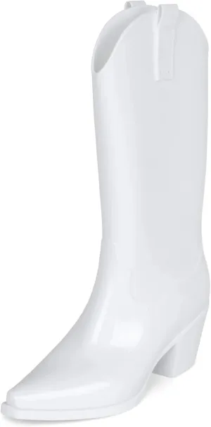Jeffrey Campbell THUNDRSTRM Rain Boots Brown Shiny