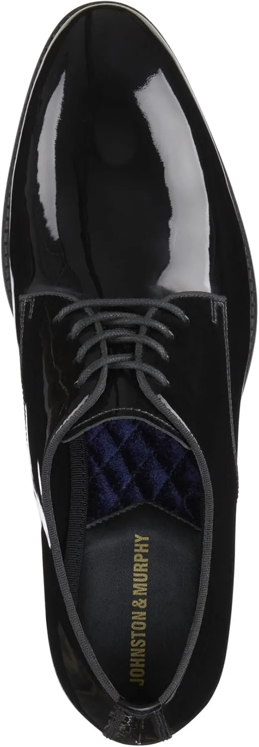 Johnston & Murphy Men's Gavney Plain Toe Black Patent Shoes