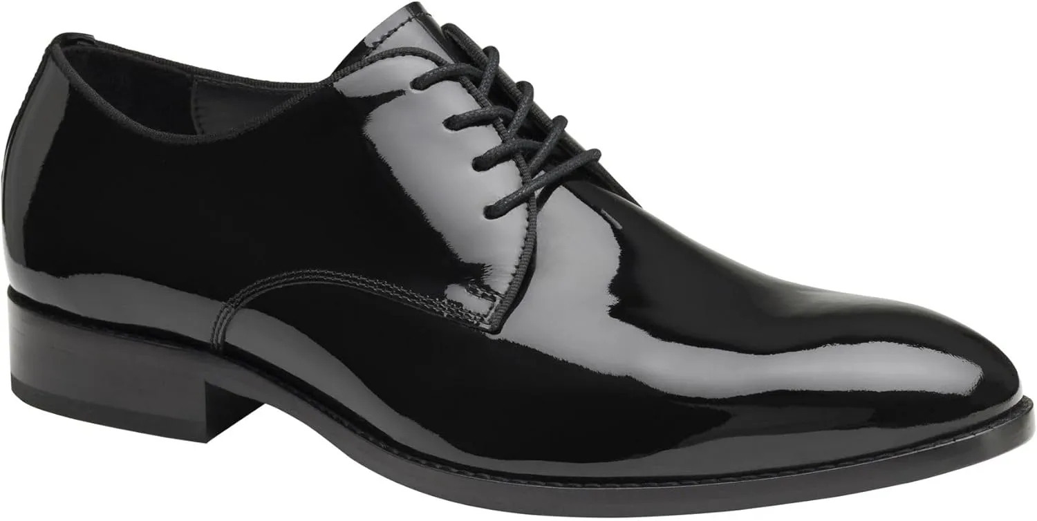 Johnston & Murphy Men's Gavney Plain Toe Black Patent Shoes
