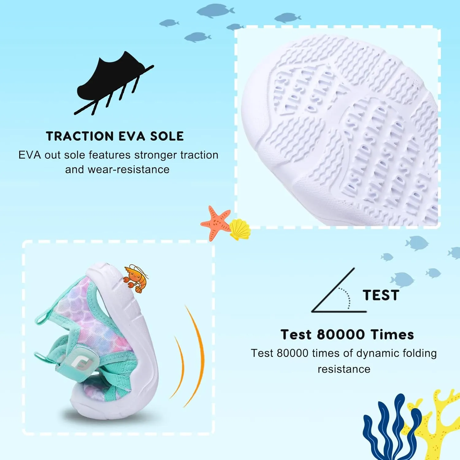 JOINFREE Toddler Boys Girls Water Shoes Breathable Qucik Dry Sport Beach Sandals Lightweight Barefoot Flexible