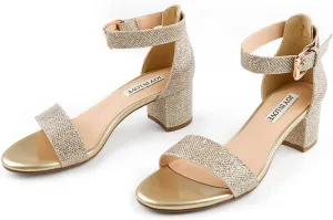 JOY IN LOVE Women's Chunky Low Heels Ankle Strap Open Toe Block Heel Sandals