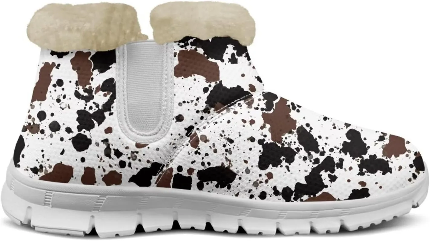 JoyLamoria Unisex Winter Snow Boots Non Slip Ankle Boots Slip On Comfy Walking Boots Foot Wear Arch Support