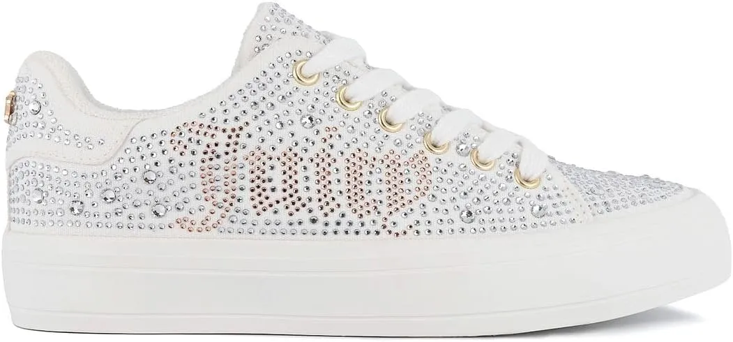 Juicy Couture Women's Classic Lace-Up & Sparkle Pearl Sneakers - Casual Chic, Bling, and Bedazzled