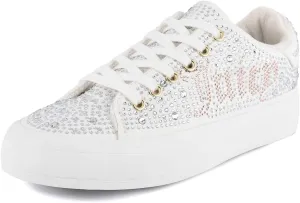Juicy Couture Women's Classic Lace-Up & Sparkle Pearl Sneakers - Casual Chic, Bling, and Bedazzled