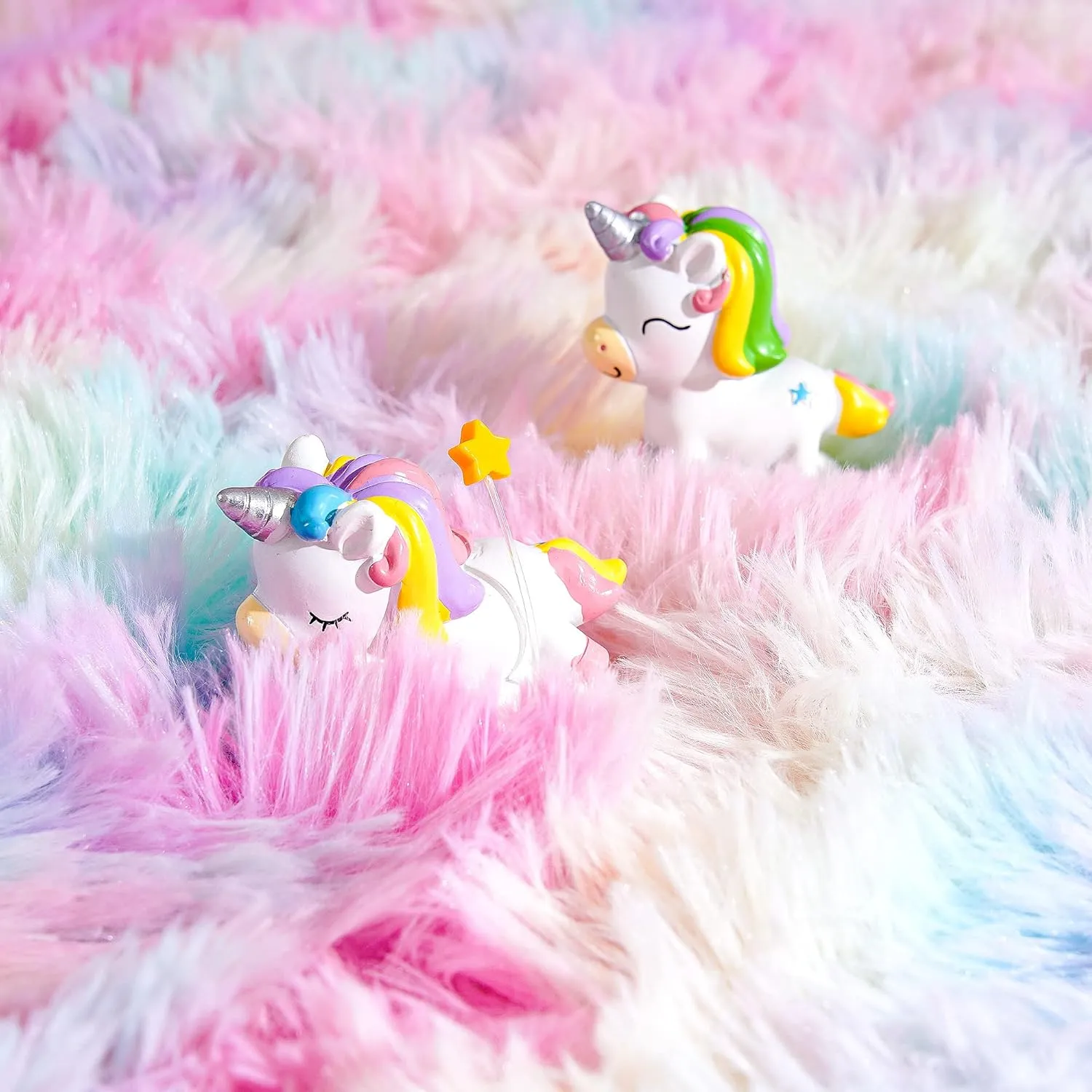 junovo Washable, Non-Slip Area Rug, Soft Rainbow Area Rug for Girl's Room, Children's Play mat, Baby Girl Bedroom Nursery Home Bedroom, 4ft x 6ft Tie-Dyed Rainbow