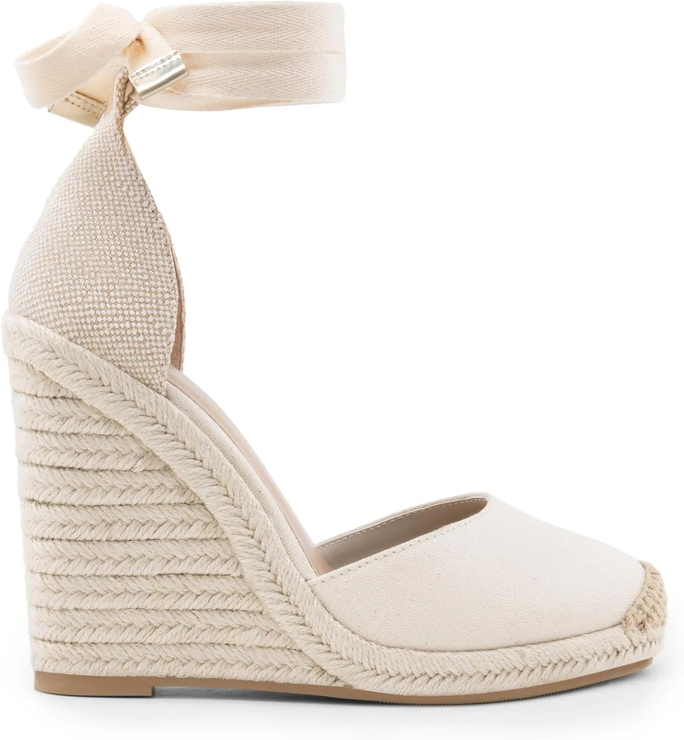 JustFab Wedge Sandals for Women Platform High Heels Summer Mule Open Toe Espadrille Wedges Slip on Comfortable Soft Arch Support Sandals