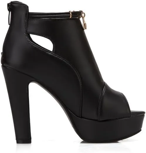 KAGAA peep Toe Zip Platform 3.5 cm Women Pumps,Block Heel high Heel 12 cm Handmade Sandals for Women ka33-10s