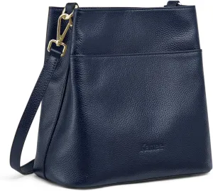 Kattee Leather Handbags for Women, Soft Shoulder Tote Crossbody Purses Bucket Bags with 2 Straps