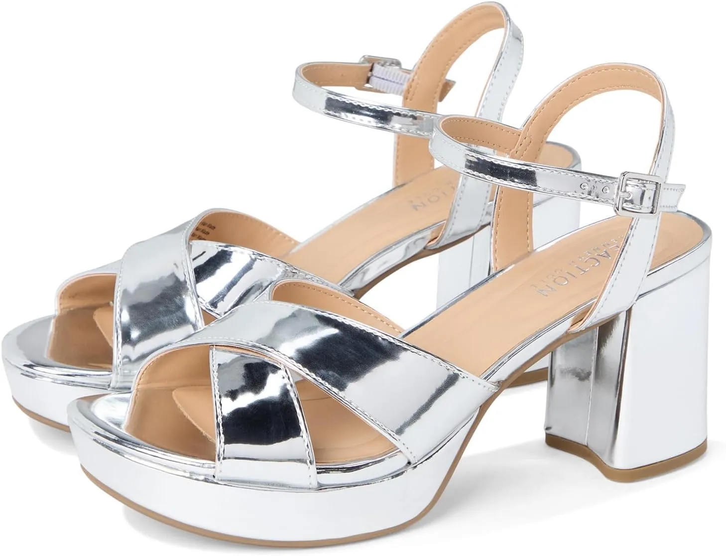 Kenneth Cole Reaction Reeva Platform Silver Specchio 8.5 M