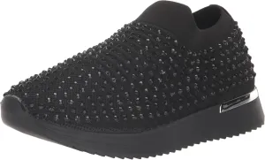 Kenneth Cole REACTION Women's Cameron Jewel Jogger Sneaker, Black, 9 Wide