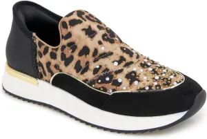 Kenneth Cole Reaction Women's Women's Cameron Easy ON Puff Sneaker, Leopard Neoprene, 8