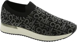Kenneth Cole Reaction Women's Women's Cameron Stud Sneaker, Black Knit, 7.5