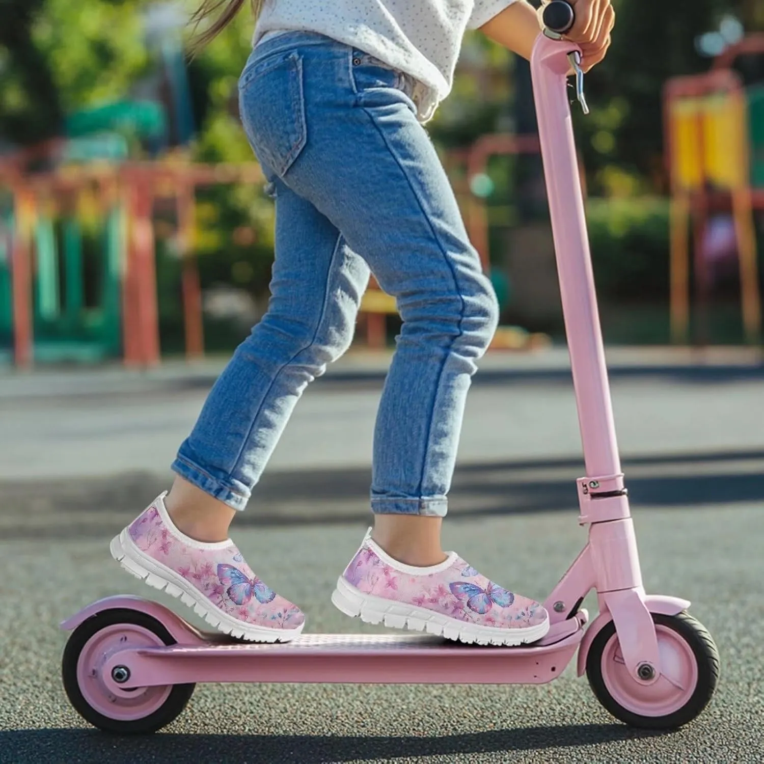 Kids Athltic Shoes Cute Girls Slip On Tennis Shoes Comfy Casual Shoes