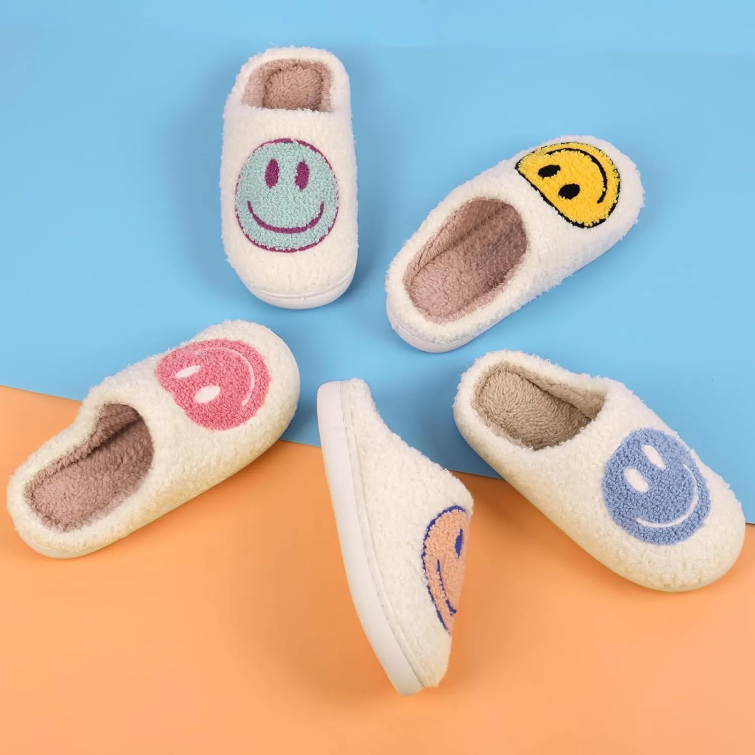 Kids Slippers Boys Girls Plush Non-Slip House Slippers Cute Soft Slip-On Shoes For Little Big Kids