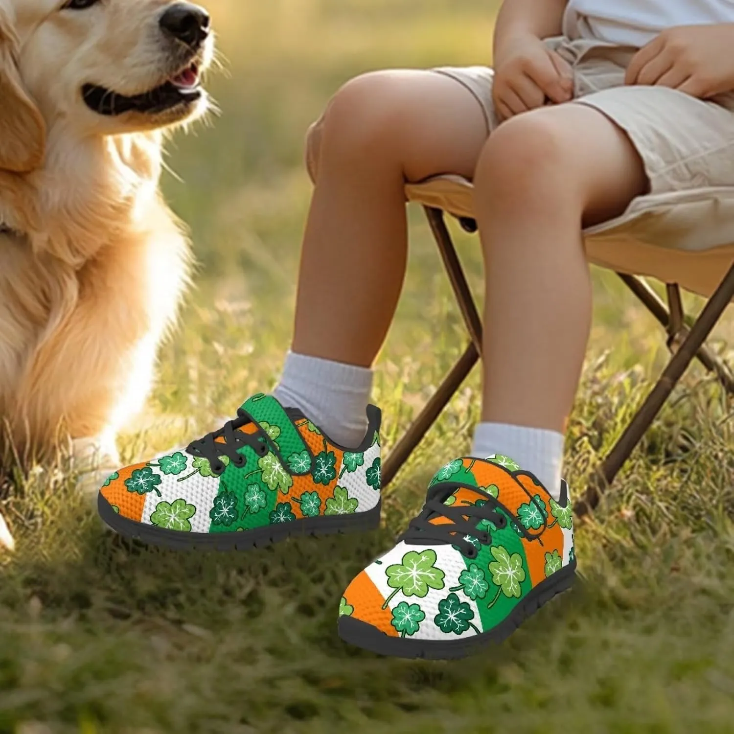 Kids St Patrick's Day Shoes Green Sneakers for Girls Boys Slip On Shoes