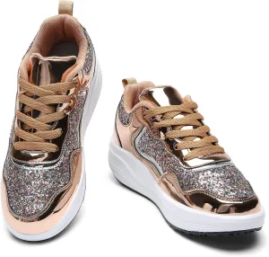 kkdom Women's Walking Shoes Breathable Mesh Comfort Lightweight Wedge Platform Sneakers