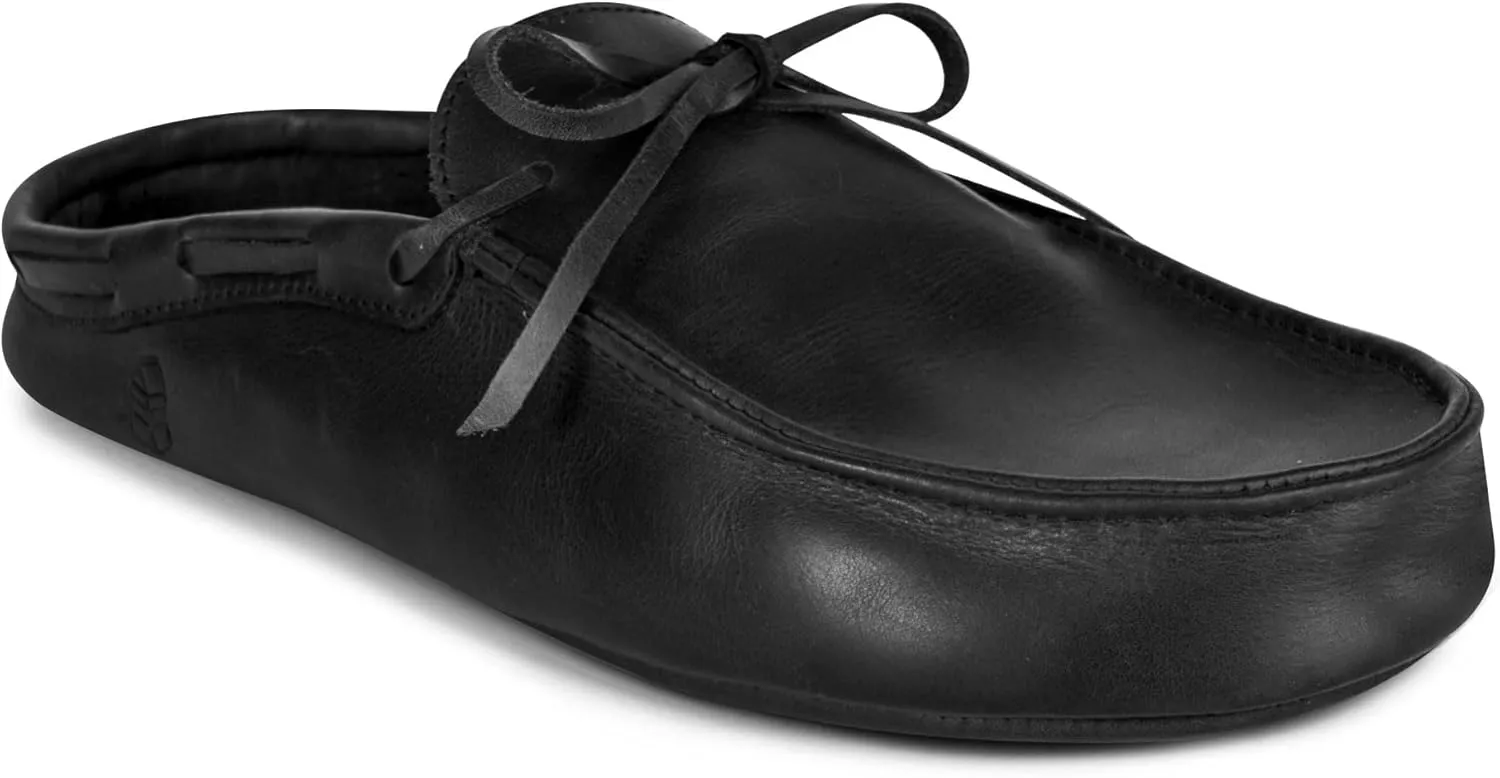 La Leche, Mule Boat Shoes, Indoor Scuff Slippers, Shoes for Home, Full Grain Leather & Memory Foam, Handmade