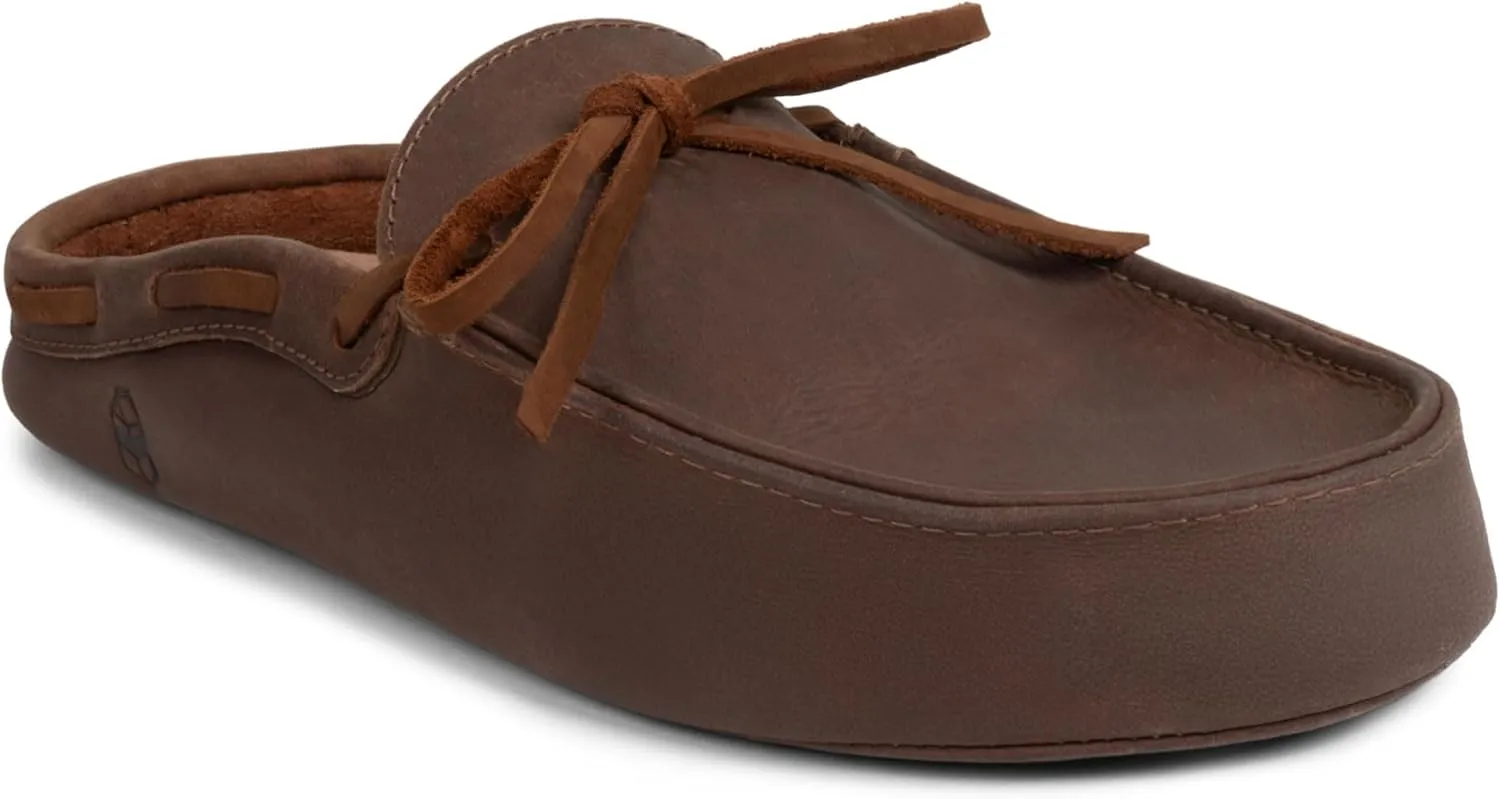 La Leche, Mule Boat Shoes, Indoor Scuff Slippers, Shoes for Home, Full Grain Leather & Memory Foam, Handmade