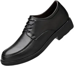 Lace Up Platform Oxford Shoes Pointed Toe Shiny Patent Leather Dress Shoes Modern Wedding Office Work Tuxedo Derby Shoes for Men