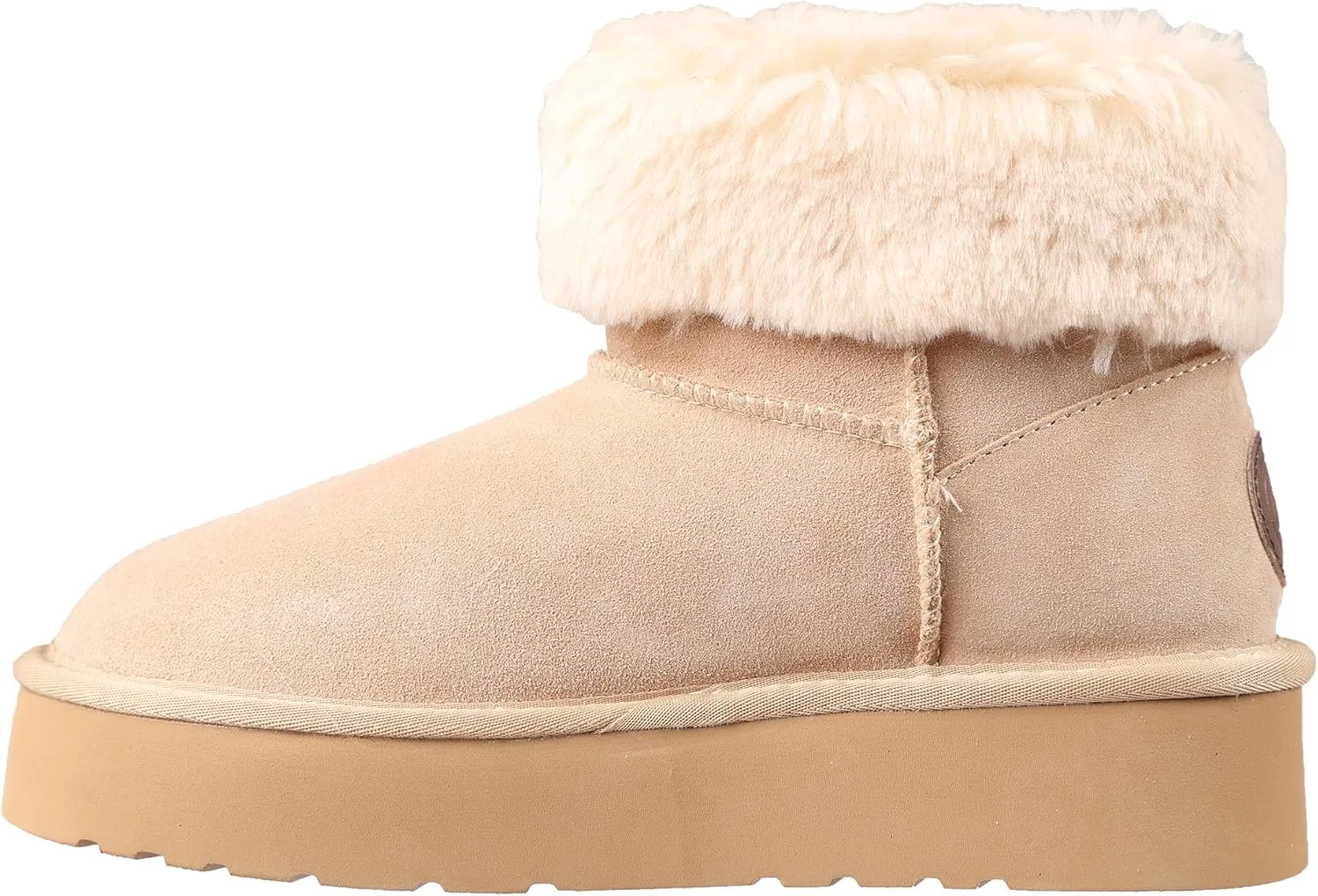 Lamo Women's Amari Platform Boots - Stylish Suede with Faux Fur Lining, Australian Sheepskin Insole, NeverWet Technology, and 1.5" Rubberlon Outsole - Premium Winter Footwear