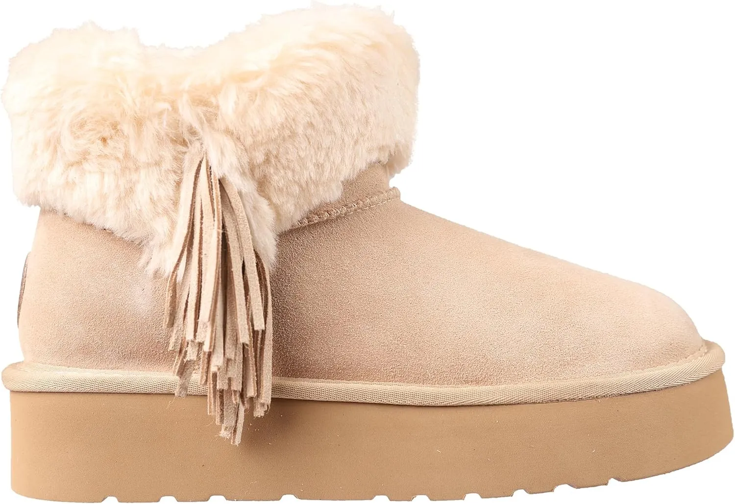 Lamo Women's Amari Platform Boots - Stylish Suede with Faux Fur Lining, Australian Sheepskin Insole, NeverWet Technology, and 1.5" Rubberlon Outsole - Premium Winter Footwear