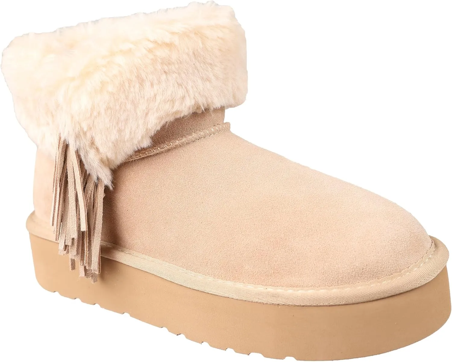 Lamo Women's Amari Platform Boots - Stylish Suede with Faux Fur Lining, Australian Sheepskin Insole, NeverWet Technology, and 1.5" Rubberlon Outsole - Premium Winter Footwear