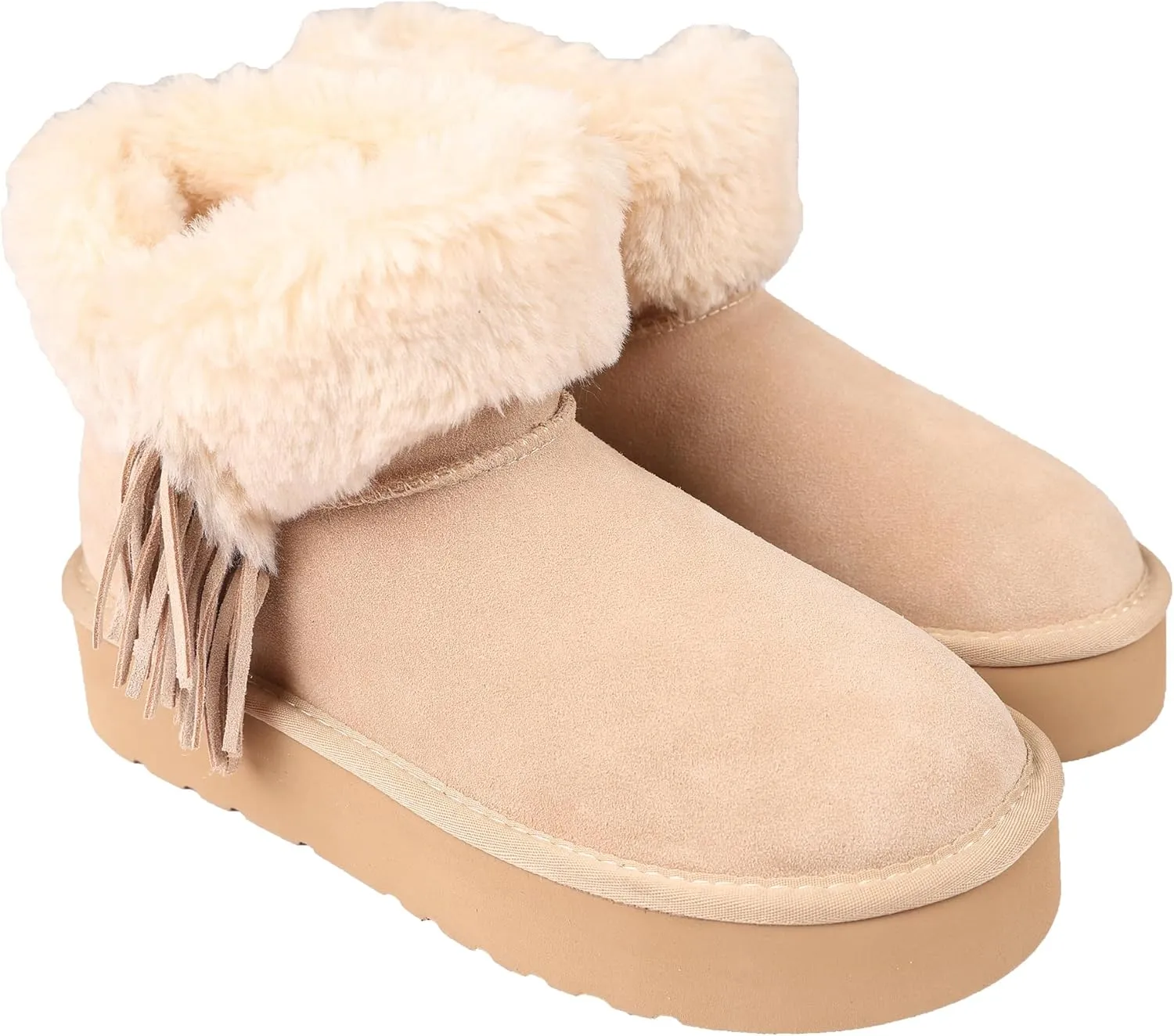 Lamo Women's Amari Platform Boots - Stylish Suede with Faux Fur Lining, Australian Sheepskin Insole, NeverWet Technology, and 1.5" Rubberlon Outsole - Premium Winter Footwear