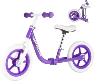 LANOVAGEAR 12” Sport Balance Bike for Kids Ages 18 Months to 5 Years Lightweight, Adjustable Seat, No-Pedal Design for Toddler Boys & Girls