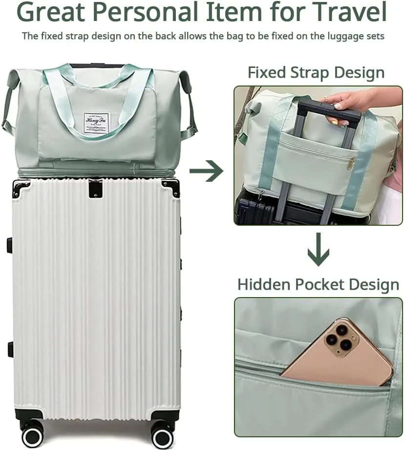 Large Capacity Foldable Travel Bag, Expandable Waterproof Carry on Bag, Dry and Wet Separation Spor Duffel Bags