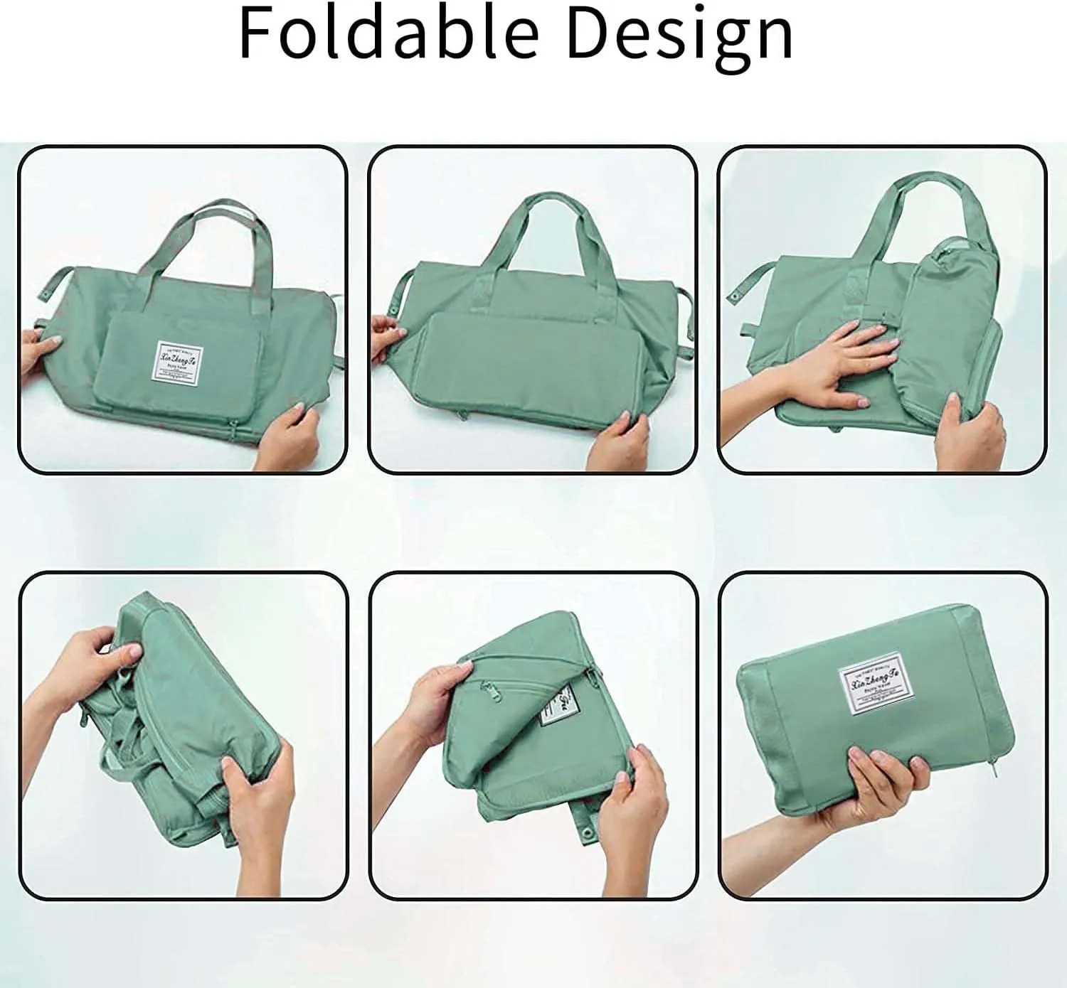 Large Capacity Foldable Travel Bag, Expandable Waterproof Carry on Bag, Dry and Wet Separation Spor Duffel Bags